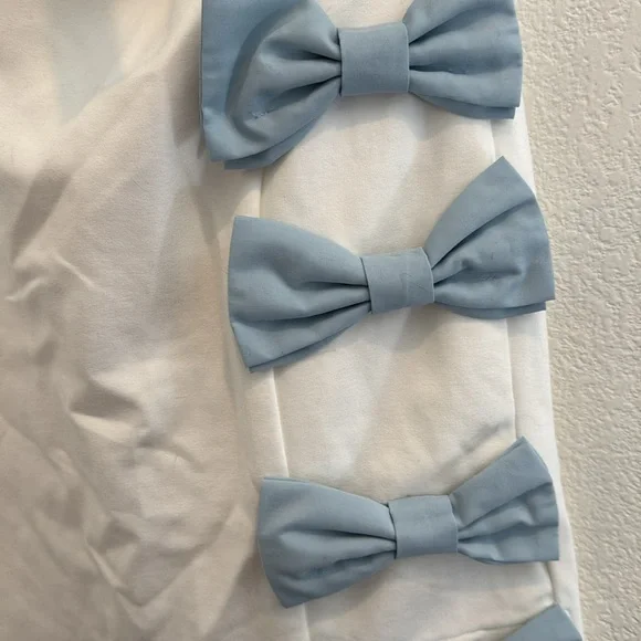 NWT BHLDN - Strapless Side-Bow Asymmetrical Midi Dress - White and Blue - Size M - Picture 7 of 9